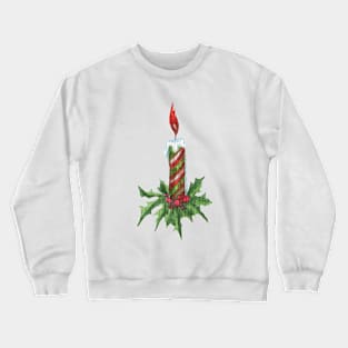 Christmas candle and holly Crewneck Sweatshirt